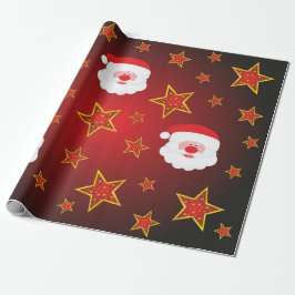 Luxy Jultomten Red Faux Guld julstjärnor Presentpapper
