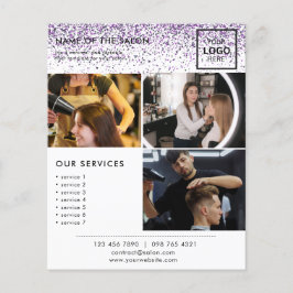 Luxydroppar glitter lila Salon Flyer