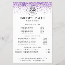 Luxydroppar glitter lila Salon Flyer