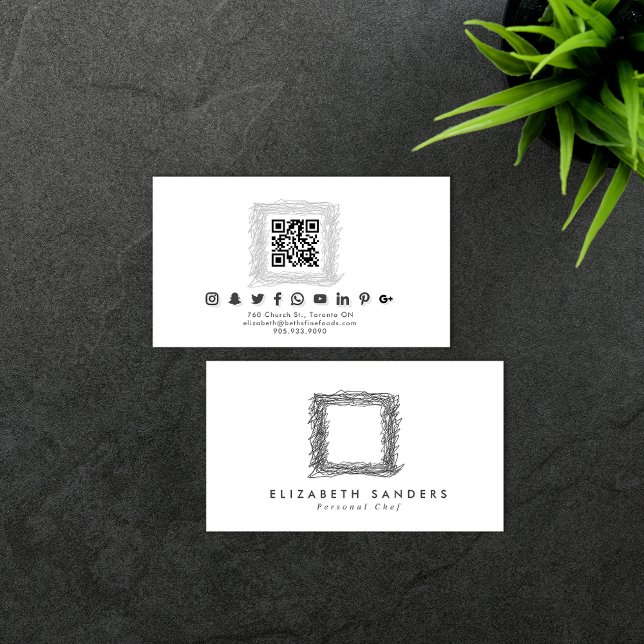 LUXYLminimalistisk Boutique Social Media QR CODE Visitkort (Skapare uppladdad)