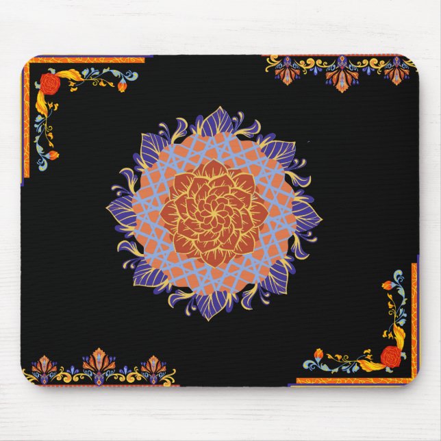 Luxys Blommigt Oriental Mouse Pad Musmatta (Framsidan)