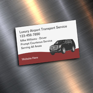 Luxys flygplats Transport Taxi Service Magnetiska Visitkort
