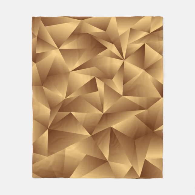 Luxys gyllene polygon mönster fleecefilt (Framsidan)