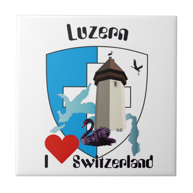 Luzern Schweiz Fliese Kakelplatta (Framsidan)