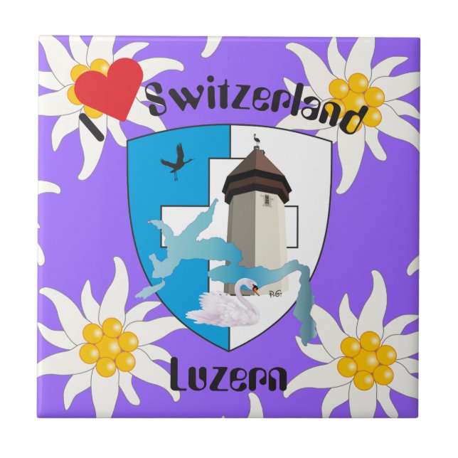 Luzern Schweiz Fliese Kakelplatta (Framsidan)
