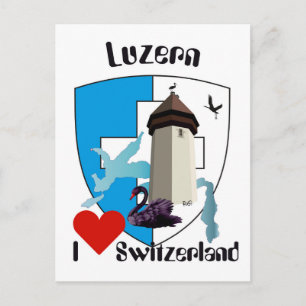 Luzern Schweiz Postkarte Vykort