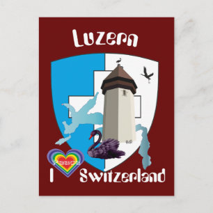 Luzern Schweiz Postkarte Vykort
