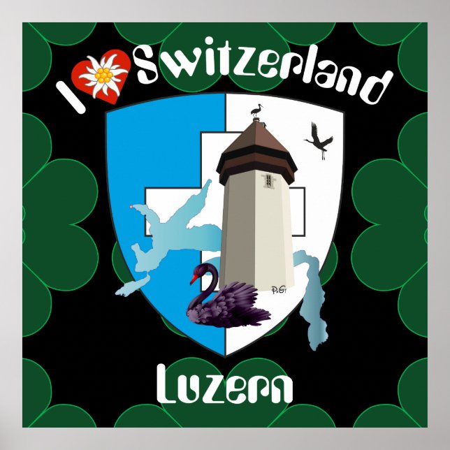 Luzern Schweiz Schweiz Poster (Framsidan)