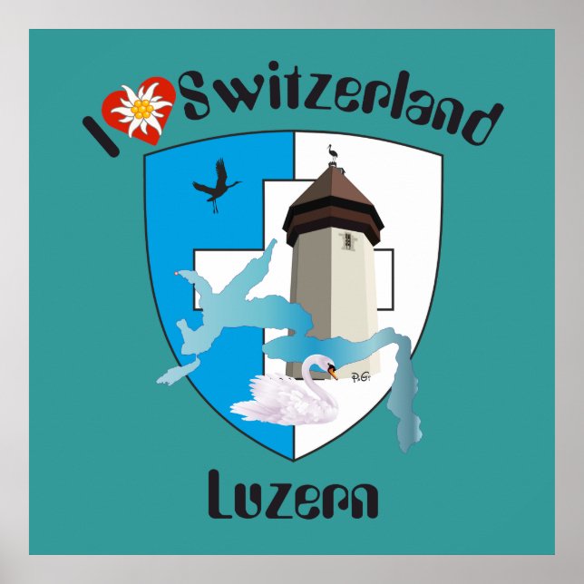 Luzern Schweiz Schweiz Poster (Framsidan)