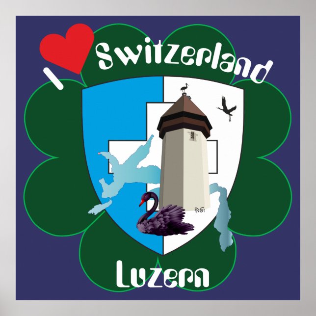 Luzern Schweiz Schweiz Poster (Framsidan)