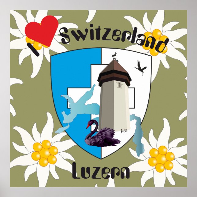 Luzern Schweiz Schweiz Poster (Framsidan)
