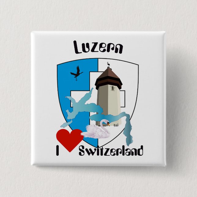 Luzern Schweiz Suisse Svizzera Schweiz Buttons Knapp (Framsida)