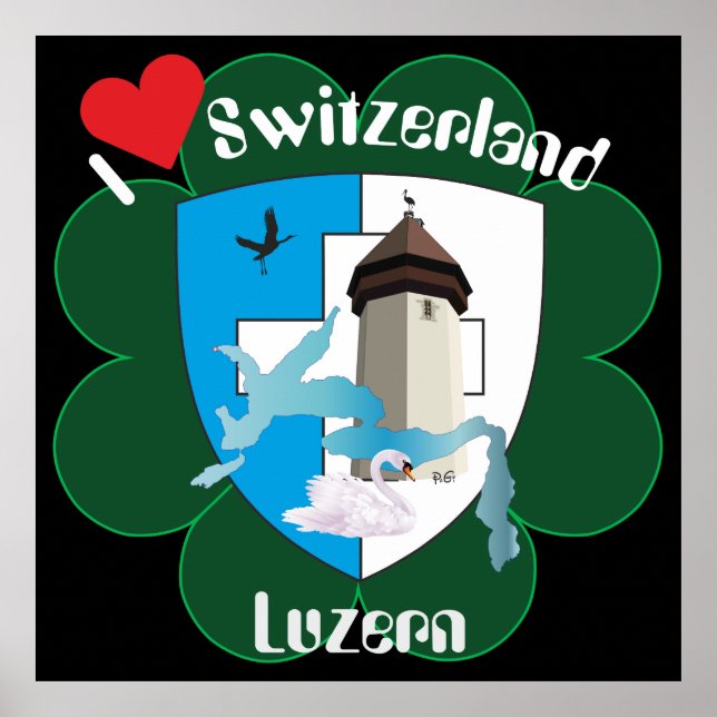 Luzern Schweiz Switzerland Poster (Framsidan)