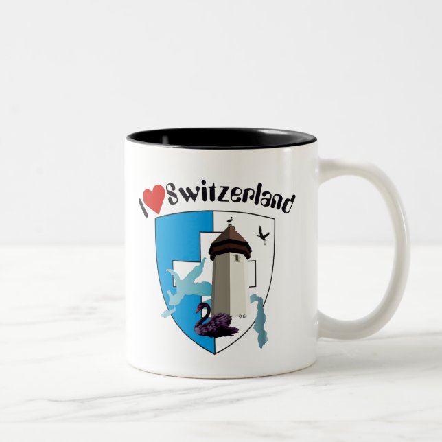 Luzern Schweiz Tasse Två-Tonad Mugg (Höger)