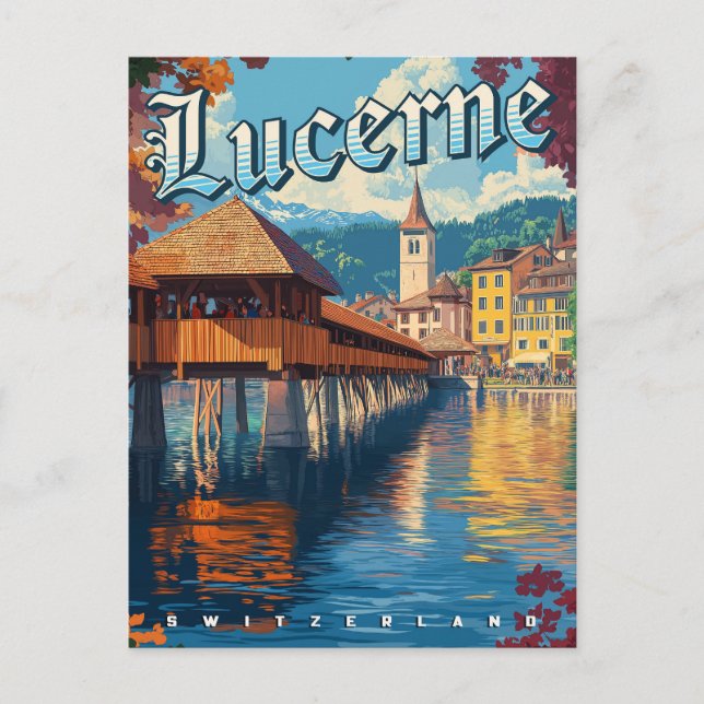 Luzern Schweiz Vintage Resa  Vykort (Framsida)