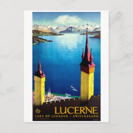 Luzern, stadstorn, landskap, utsikt över sjö vykort