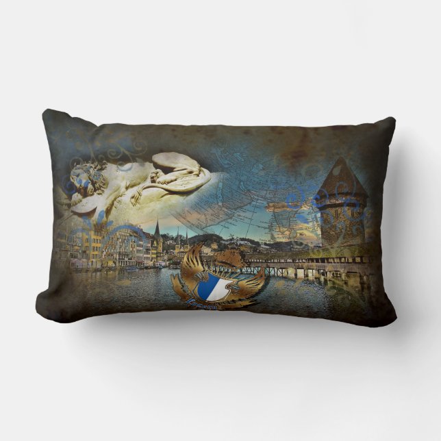 LUZERN Vintage Grunge - Pillow Lumbarkudde (Framsida)