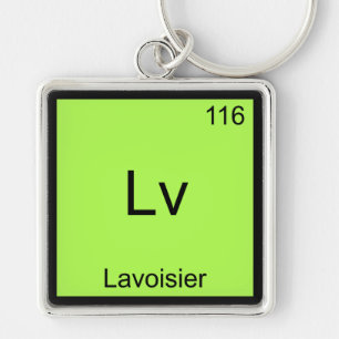 Lv - Lavoisier Rolig T-Shirt med Kemiskt Elementsy Fyrkantig Silverfärgad Nyckelring