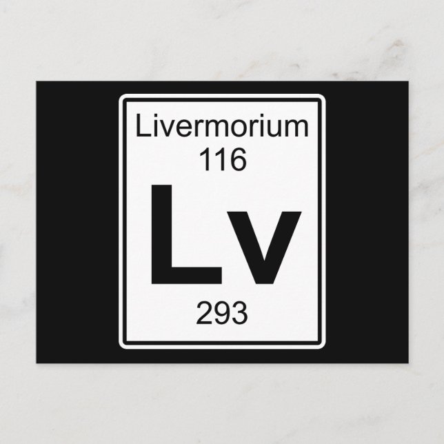 Lv - Livermorium Vykort (Framsida)