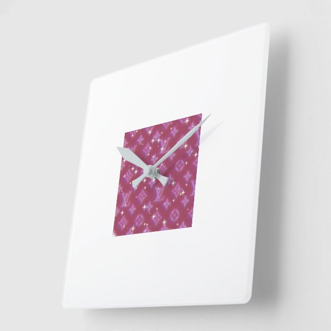 LV Rosa Clock Fyrkantig Klocka (Vinkel)