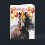 Lver Chestnut Horse Funny Birthday Kort<br><div class="desc">En underbar häst i rikens färgande leverkastanjer med svart manligt redo för en stor födelsedagskalender som hästälskaren kommer att minnas länge.</div>