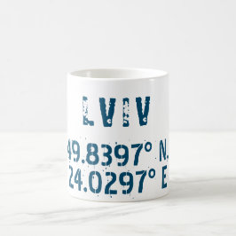 Lviv Ukraina Latitude & Longitude Distress Kaffemugg