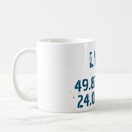 Lviv Ukraina Latitude & Longitude Distress Kaffemugg