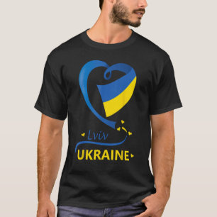 Lviv Ukraina National Flagga Heart Emblem Vapenskö T Shirt
