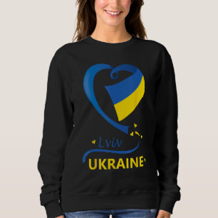 Lviv Ukraina National Flagga Heart Emblem Vapenskö T Shirt