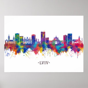 Lviv Ukraina Skyline Poster