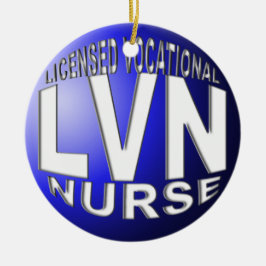LVN BLUE BOLL CHRISTMAS ORNAMENT NURSE