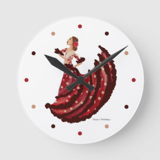 LW Flamenco Clock (2) Rund Klocka