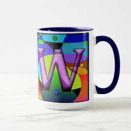 LW-Monogram, initierat, Anpassningsbar kaffe mugg