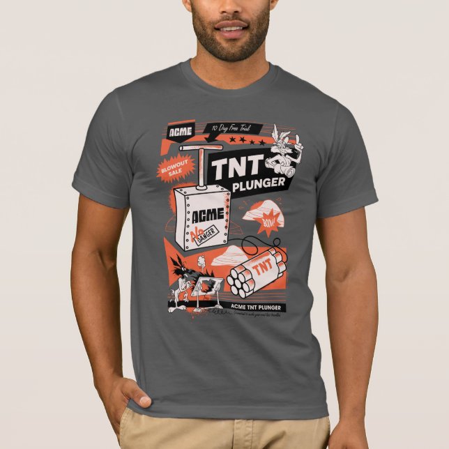 LWILE E. COYOTE™ | ACME TNT Dynamite Plunger T Shirt (Framsida)