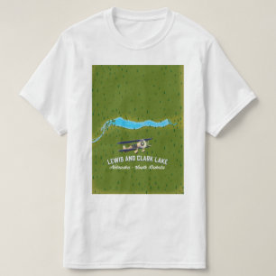 Lwis och clark Sjö karta poster. T Shirt