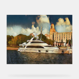 Lxusyacht Väggkonst Kusthamnsscen