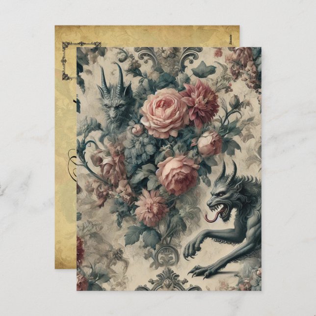 Lycans & Lullabies - Gothic Victorian Design Helg Vykort (Fram/baksida)