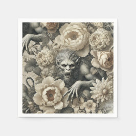 Lycanthrop Splendor - Gothic Weregger Blommigt Pappersservett