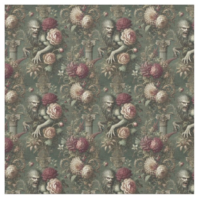 Lycanthropic Verdant - Gothic Dense Tile Tyg (Närbild)