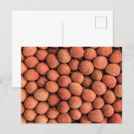 Lychee eller Litchi-frukttegan och vegetariska gåv Helg Vykort