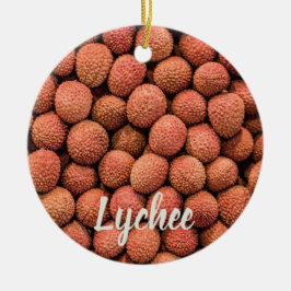Lychee eller Litchi-frukttegan och vegetariska gåv Julgransprydnad Keramik
