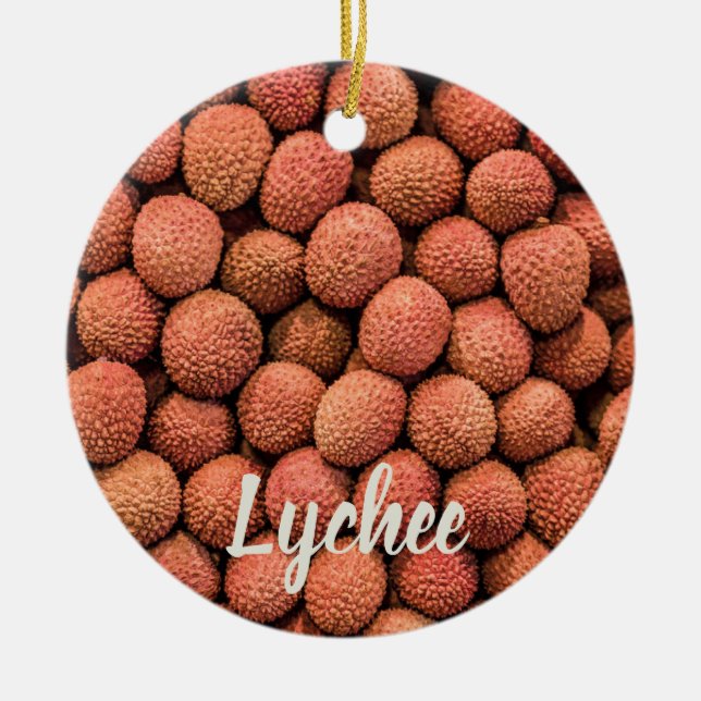 Lychee eller Litchi-frukttegan och vegetariska gåv Julgransprydnad Keramik (Framsidan)