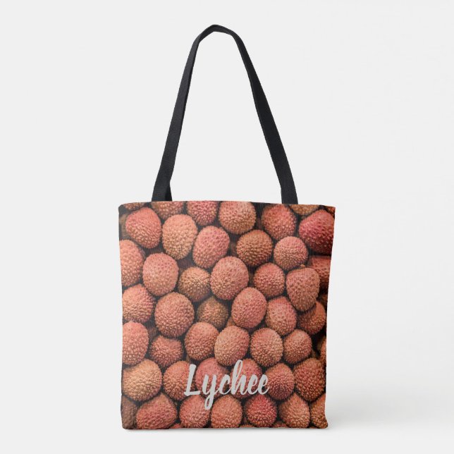 Lychee eller Litchi-frukttegan och vegetariska gåv Tygkasse (Baksida)