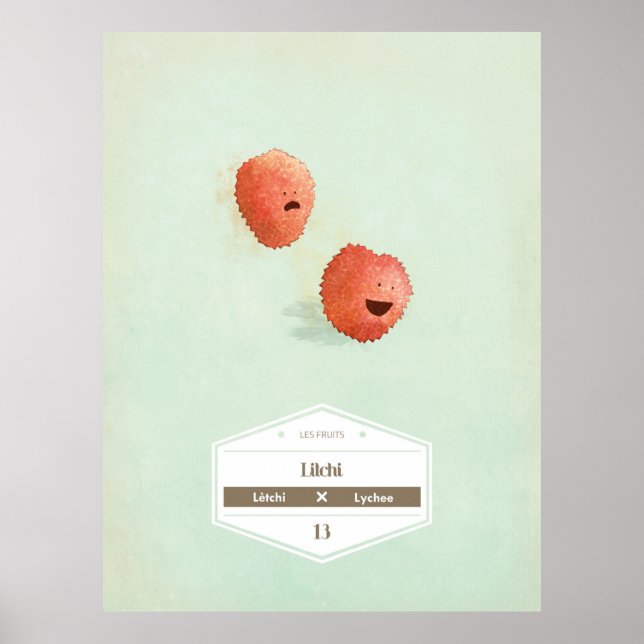 Lychee frukten porträtt poster (Framsidan)