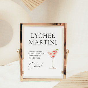 Lychee Martini Cocktail Bar Recept Poster