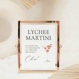 Lychee Martini Cocktail Pub Recipe Poster