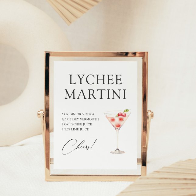 Lychee Martini Cocktail Pub Recipe Poster (Skapare uppladdad)
