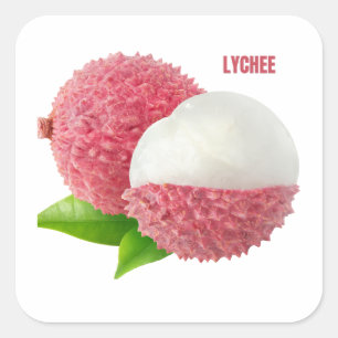 Lychee Sticker Fyrkantigt Klistermärke