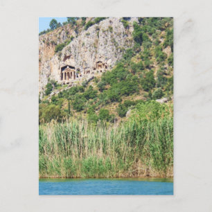 Lycian Sten Grav, Dalyan, Turkiet Vykort