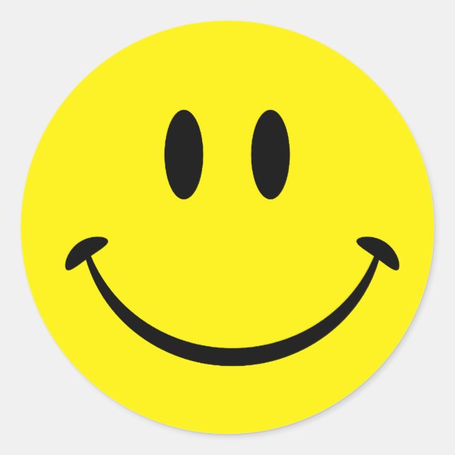 Lycka Ansikte Runt Klistermärke (Framsida)